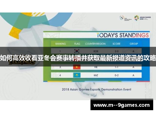 如何高效收看亚冬会赛事转播并获取最新报道资讯的攻略 如何高效收看亚冬会赛事转播并获取最新报道资讯的攻略